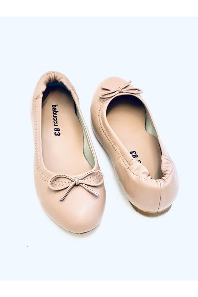 babuccu83 Genuine Leather Bow-Tie Ballet Flats