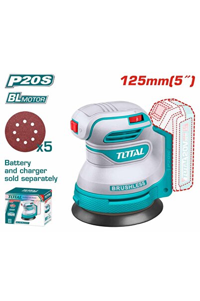 TOTAL Mașină de Șlefuit Rotativă TOTAL, 20V, 125mm, Li-Ion