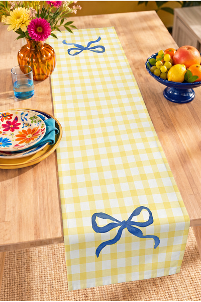 Home Fiyonklu Pötikare Desenli Dekoratif Ahşap Masa ve Yemek Alanı İçin Leke ...