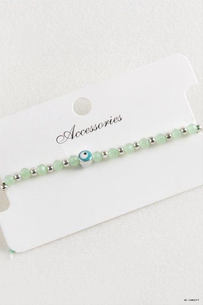 ZERO LAND CONCEPTA Nazar Crystal Macramé Cord Bracelet 6 (233346) mm Green