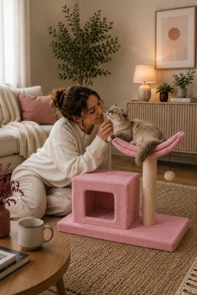 PatimPets Y1 بيت القطط، بيتة القطط، برج الخدش، قابل للغسل، قابل للمسح، صديق ل...