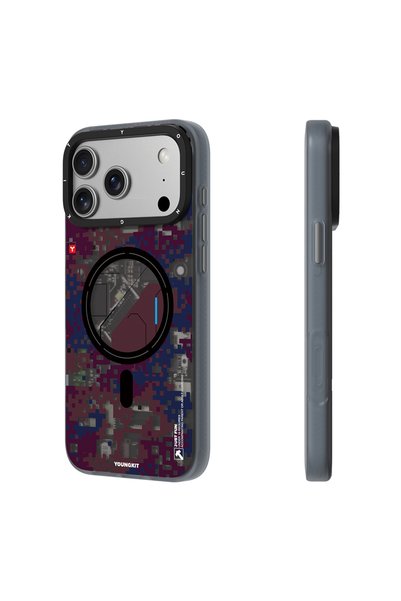 Youngkit iPhone 18 Pro Uyumlu Kılıf M-Safe Şarj Özellikli Camouflage Sykell S...