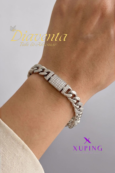 DİAVENTA TAKI VE AKSESUAR Steel Bracelets - Silver-colored - Zircon