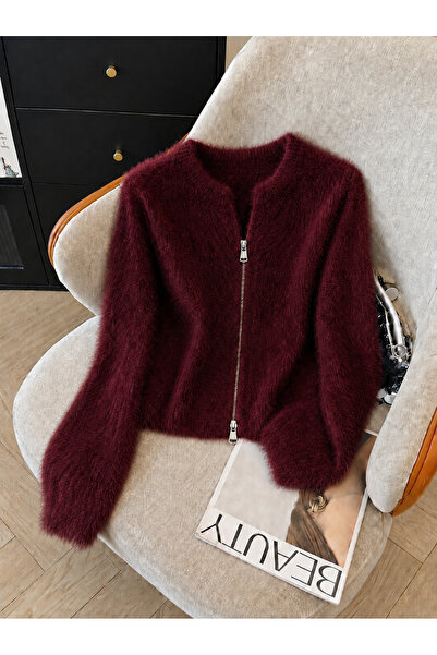 Elysira Cardigans - Burgundy - Slim