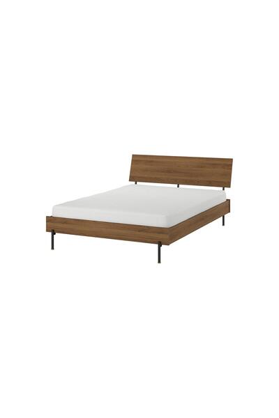 IKEA Çift Kişilik Başlıklı Karyola İskeleti 160x200 cm Kahverengi Modern Ahşa...