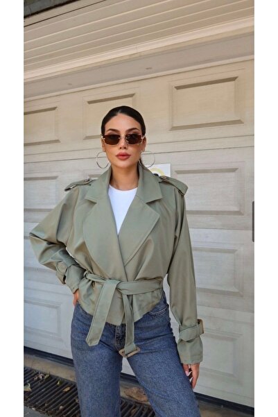 Ekim Store Trench Coats - Khaki - Crop