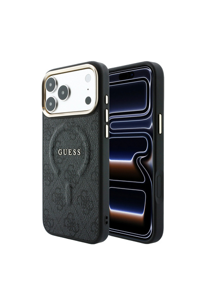 Guess iPhone 18 Pro Max Kılıf Lisanslı M-Safe Uyumlu C-Magnet 4G Desenli Yazı...