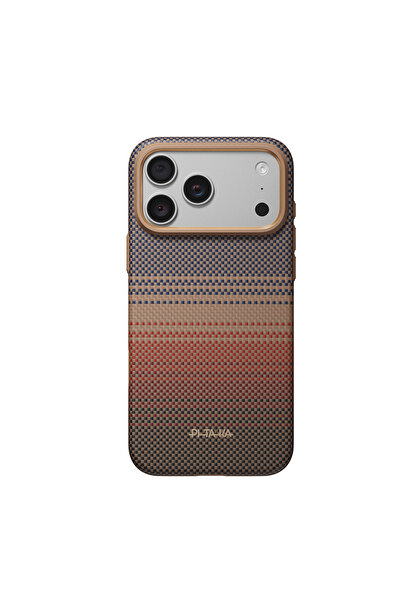 PITAKA iPhone 18 Pro Max Kılıf M-safeli Tactile Woven Sunset-Moonrise Aramid ...