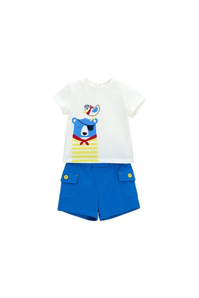 ORIGINAL MARINES Set tricou și pantaloni scurți pentru băieți DFP6038BM Alb