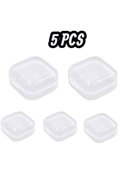 OEM Set de 5 cutii din plastic transparent 3.5x2cm pentru depozitarea bijutte...