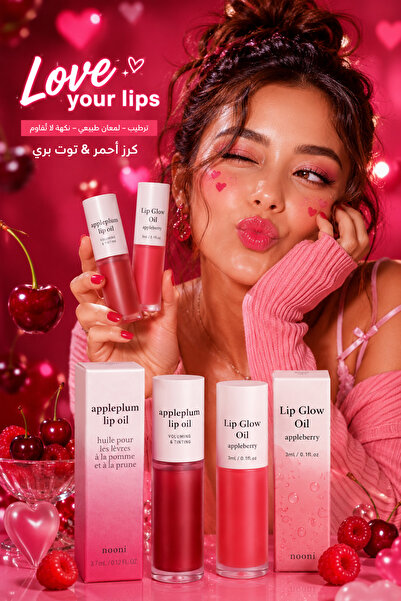 NOONİ Cherry and Raspberry Flavored Lip Gloss Set – Appleplum & Appleberry