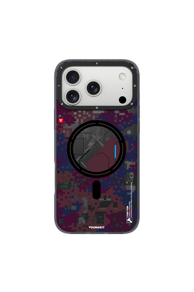 Youngkit iPhone 18 Pro Max Uyumlu Kılıf M-Safe Şarj Özellikli Camouflage Syke...