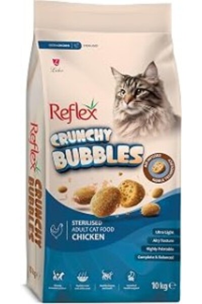 Reflex Crunchy Bubbles Kısırlaştırılmış Tavuklu Yetişkin Kedi Maması 10 kg