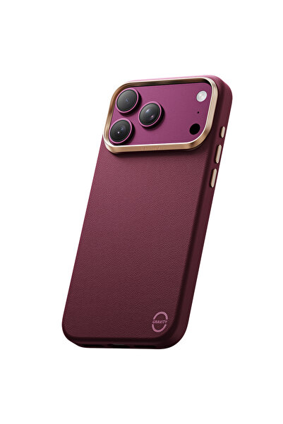 Raptic iPhone 18 Pro Max Uyumlu Kılıf M-Safe Şarj Özellikli Polimerik Deri Urban Nano Kapak Mürdüm