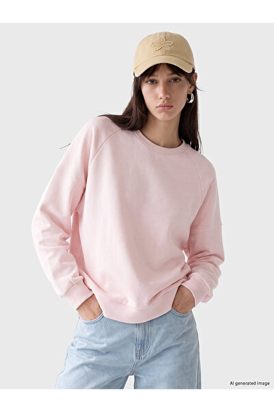 LC Waikiki Alita City Xside Pink Oversize Women's Thick Sweatshirt with a Dif...