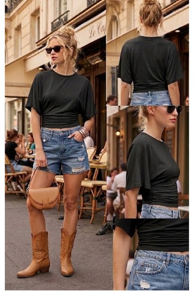 AÇELYA TEKSTİL Side Gathered Blouse, Body-Fitting, Stretchy Knitted, Luxurious Women's T-Shirt