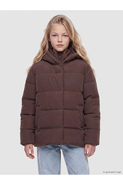 LC Waikiki معطف LCW Kids Brown Apüşonlu القابل للنفخ للفتيات من NEVAVM