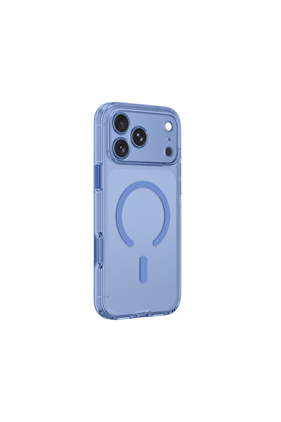 iPhone 18 Pro Kılıf M-safe Özellikli Kamera Korumalı Minimal Lens Serisi Kapak Mavi