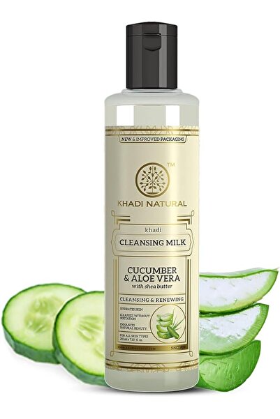 Khadi Natural كريم حليب التنظيف بالخيار والألوفيرا مع زبدة الشيا من خادي، 210 مل