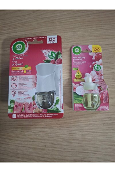 Air Wick Odorizant electric + Rezerva Rose și zmeură (19 ml) infuzat cu uleiu...
