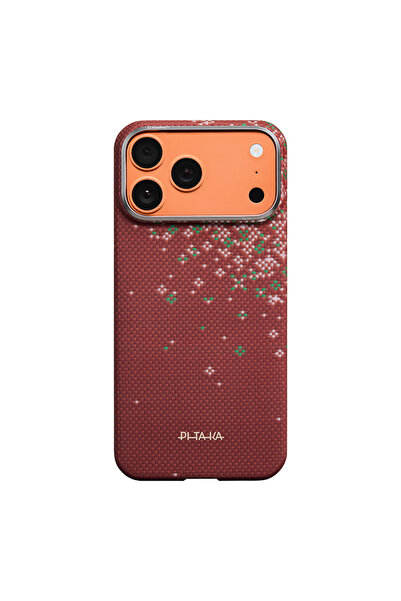 PITAKA iPhone 18 Pro Max Kılıf M-safe Özellikli Aramid Karbon Fiber Sakura Ho...