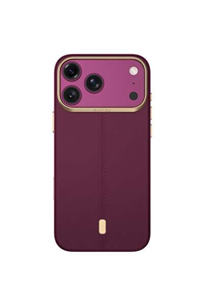 Raptic iPhone 18 Pro Max Uyumlu Kılıf M-Safe Şarj Özellikli Urban Nav Serisi Kapak Mürdüm