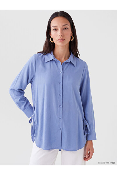 LC Waikiki Lcw Everyday Purple Oversize Modal Blended Women's Shirt Tunic