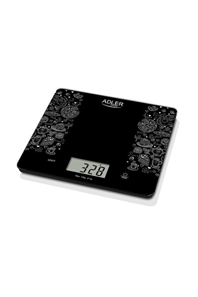 adler Cântar de bucătărie AD 3171, Negru, 10 kg/1 g, LCD, Funcție Tare, Sticl...