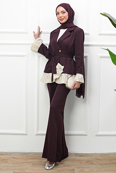 İmajButik Modest Two Piece Set - Purple - Long