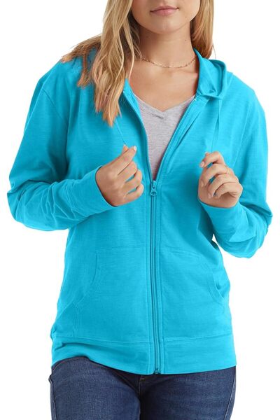 HANES Hanes Women's Jersey Zipper Hooded Sweatshirt, Dark Brown Color, Size X...