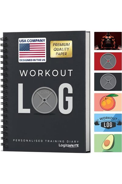 workoutbyatmosphere (رمادي فحمي) - وورك آوت لوج جيم - XL A5 مذكرات لصالة الأل...