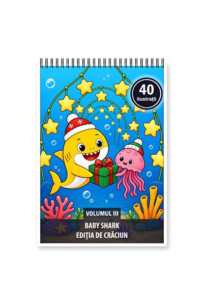 Legendary Gifts Βιβλίο ζωγραφικής, 40 εικονογραφήσεις Baby Shark - Χριστουγεν...