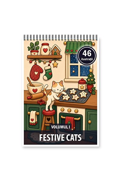 Legendary Gifts Coloring book, 46 illustrations Festive Cats - Volume I, Form...
