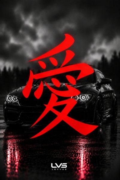 levvas Japonca Aşk Kanji Sticker Araba Motosiklet Leptop Cam Etiketi Sticker ...