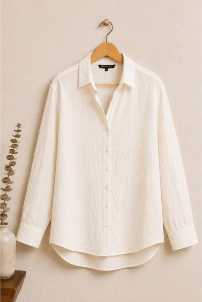 JADEWEAR Women's Wide Fit Muslin Shirt