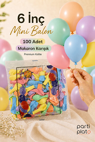 HBK Balon Mixed Color Macaron Mini Balloon 100 Pieces 6 Inch Pastel Birthday ...
