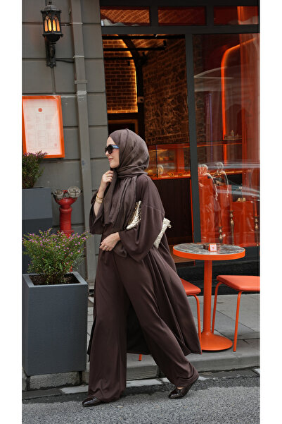 Rosto Fashion Modest Two Piece Set - Brown - Normal Size