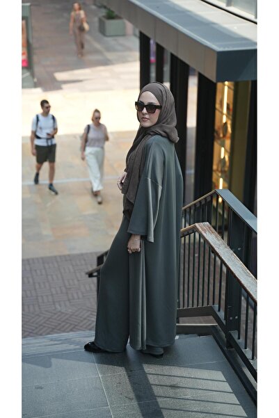 Rosto Fashion Hijab 3-Piece Set, Cardigan, Wide-Leg Pants, Blouse Abaya Set