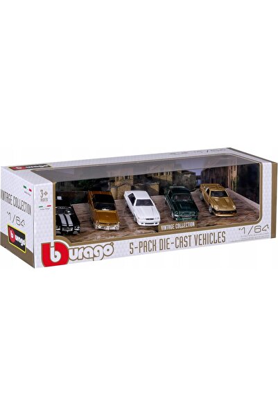BBURAGO 1:64 Ford Mustang Datsun 280ZX Chevrolet Camaro Pontiac Vehicle Set