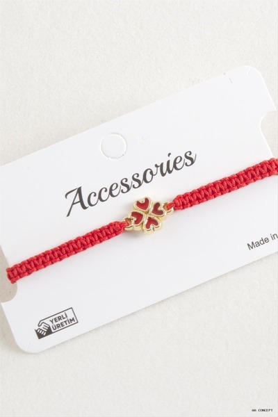 ZERO LAND CONCEPTA Yonca Macramé-Knotted (162031) Bracelet, Red