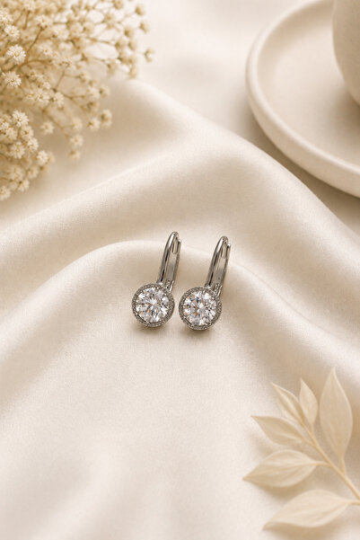 Archhazel Jewelery Steel Earrings - Gray - Zircon