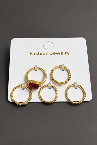 Generic Brand Bijou Rings - Gold-colored - Agate