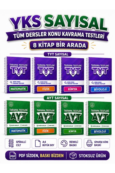 Modus Yayınları YKS Sayısal TYT AYT MEBİ Konu Tarama Testleri 8'li Set Matema...
