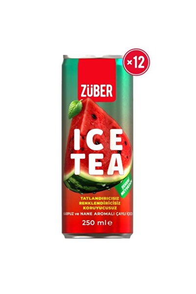 Züber Ice Tea Karpuz & Nane Soğuk Çay 250ml x 12 Adet