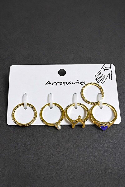 Generic Brand Bijou Rings - Gold-colored - Agate