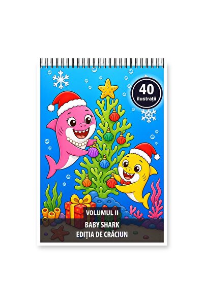 Legendary Gifts Coloring book, 40 illustrations Baby Shark - Christmas Editio...