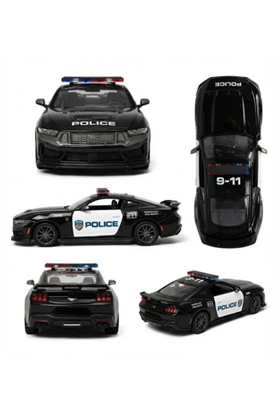 YILDIRIM OYUNCAK Die Cast Model Polis Arabası 2'li Set 13cm– Lamborghini Urus & 2024 Ford Mustang Açılır Kapılı Çek Bırak Model Araba