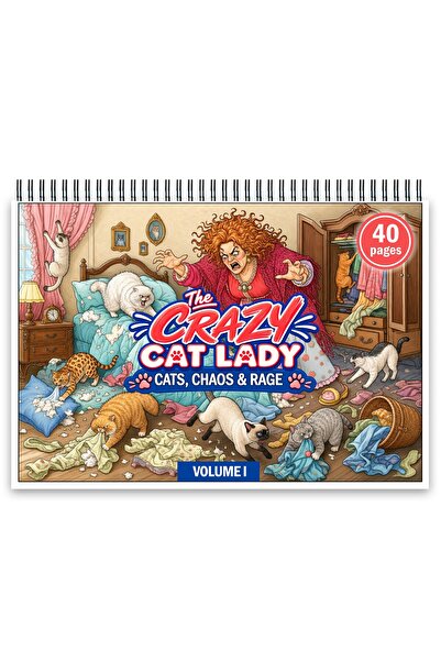 Legendary Gifts Coloring book, 40 illustrations The Crazy Cat Lady - Cats, Ch...