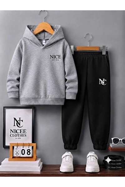 Leto Lykia Sweatsuit Sets - Gray - Plain