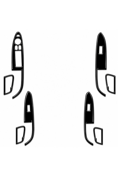 FD Damla Etiket Hyundai İ30 2007 - 2012 Kapı Cam Açma Yerleri Piano Black Par...
